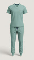 Seafoam teal men’s structured jogger scrubs